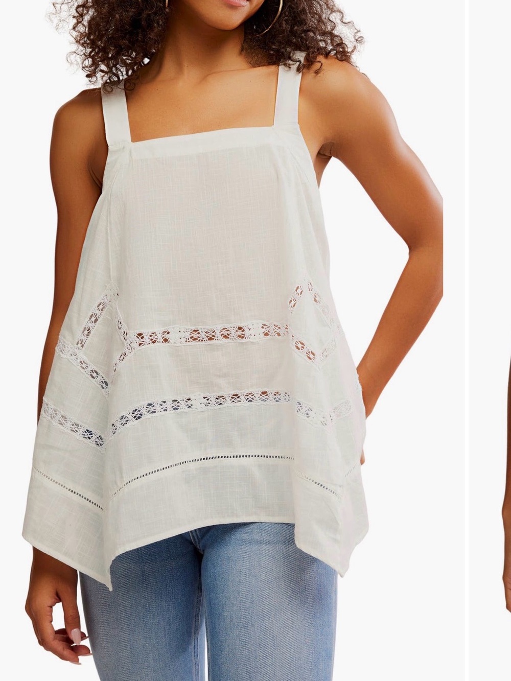 Free People Handkerchief Hem Tank Top NWT 🌷100% Cotton
